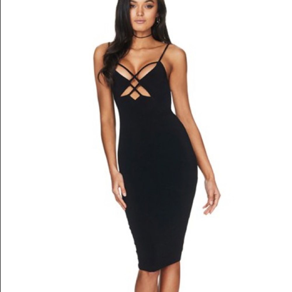 Nookie your highness black midi dress
